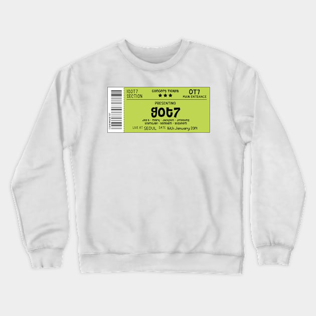 GOT7 Concert Ticket Crewneck Sweatshirt by skeletonvenus